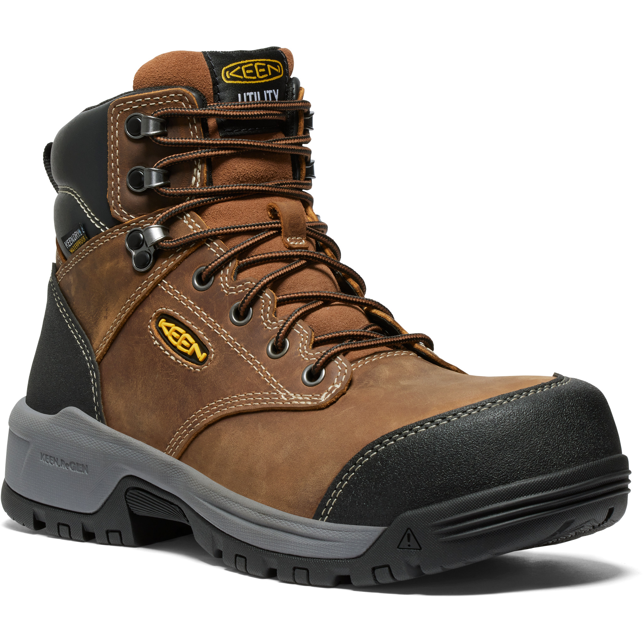 Men’s KEEN Evanston 6” Waterproof Carbon-Fiber Toe Boot – Bison/ Black