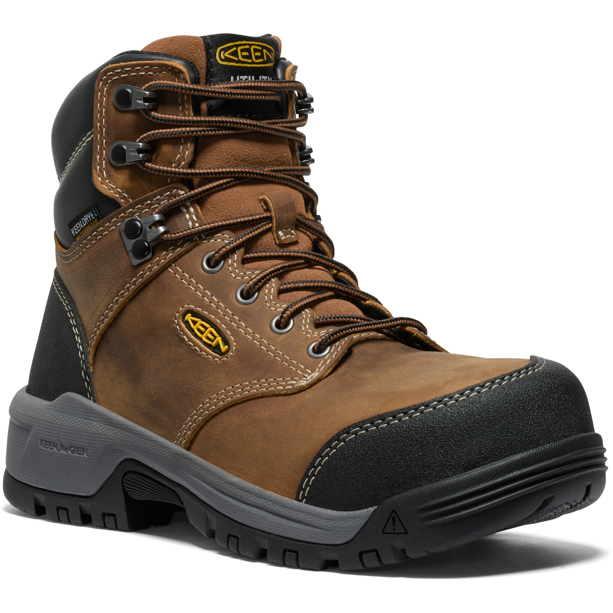 Women’s KEEN Evanston 6” Waterproof Carbon-Fiber Toe Boot – Bison/ Black