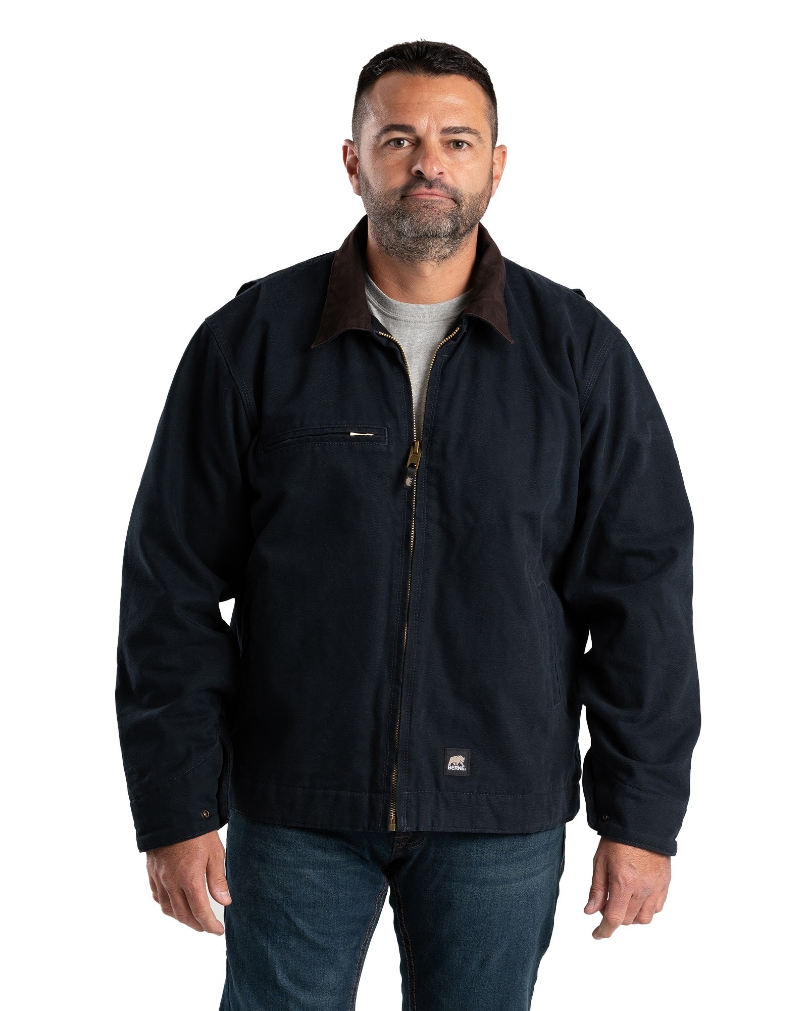 Men's Berne Highland Washed Gasoline Jacket Midnight