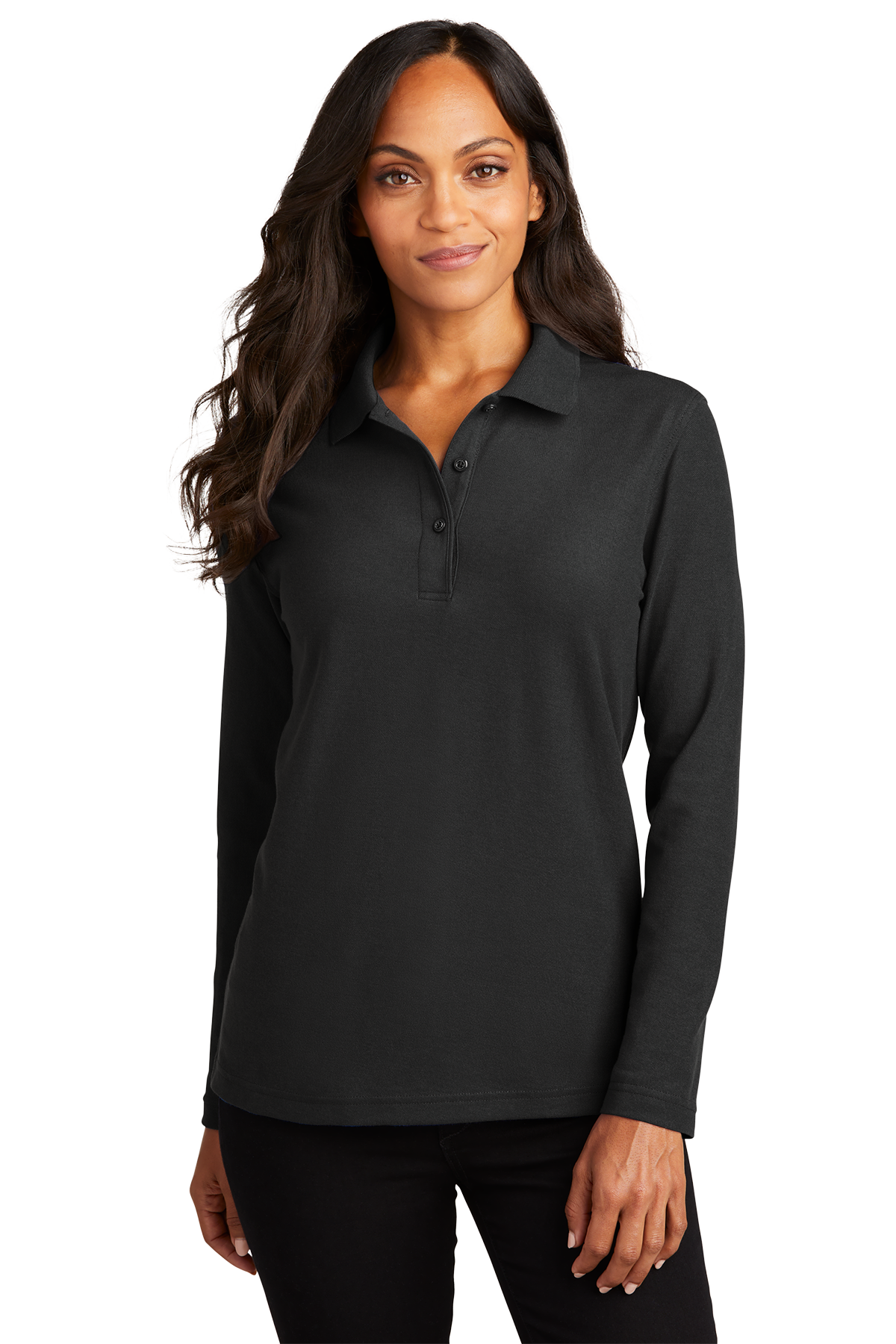 Women's Port Authority Silk Touch Long Sleeve Polo