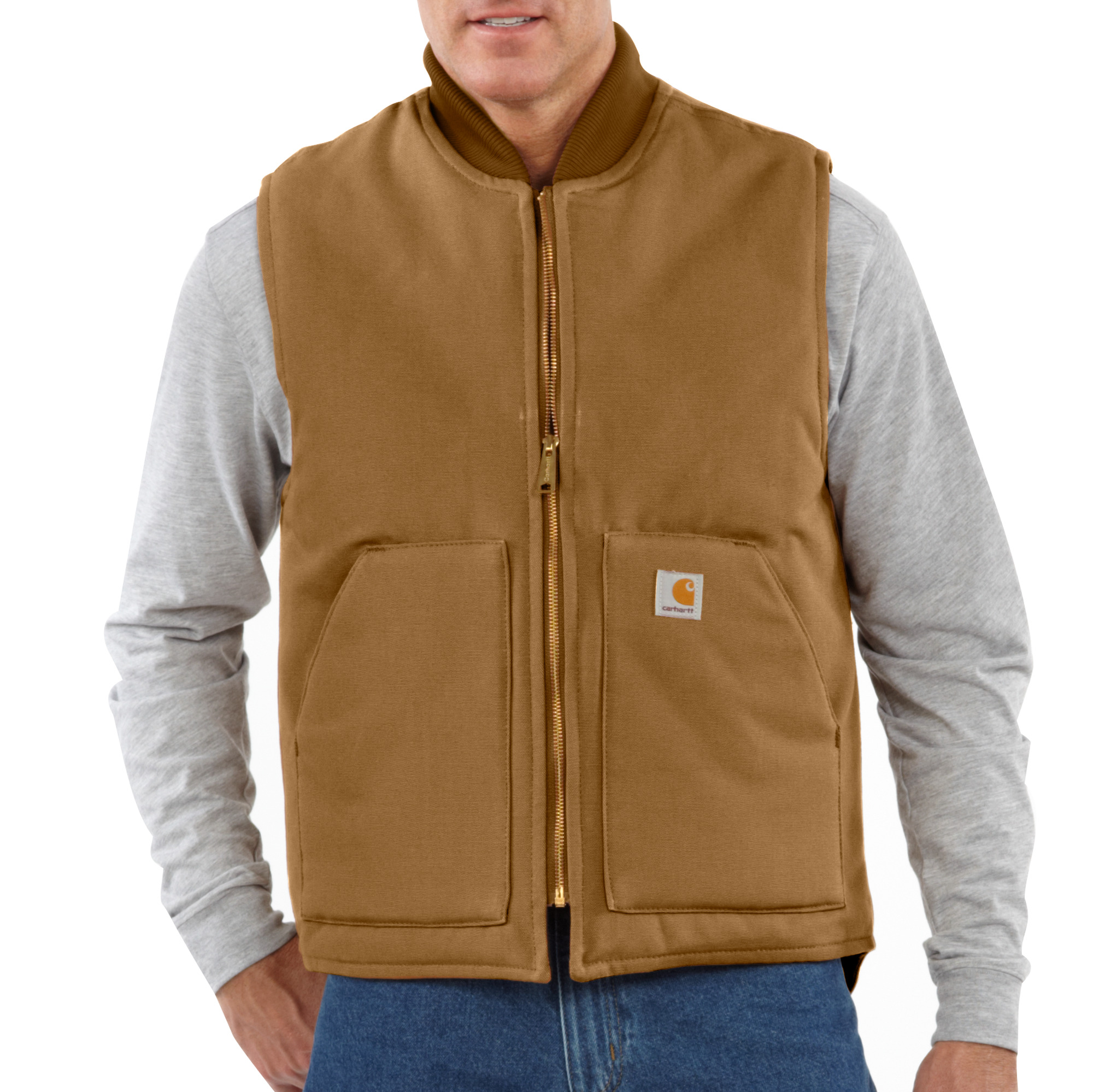 Men's Carhartt Insulated Duck Vest-Brown