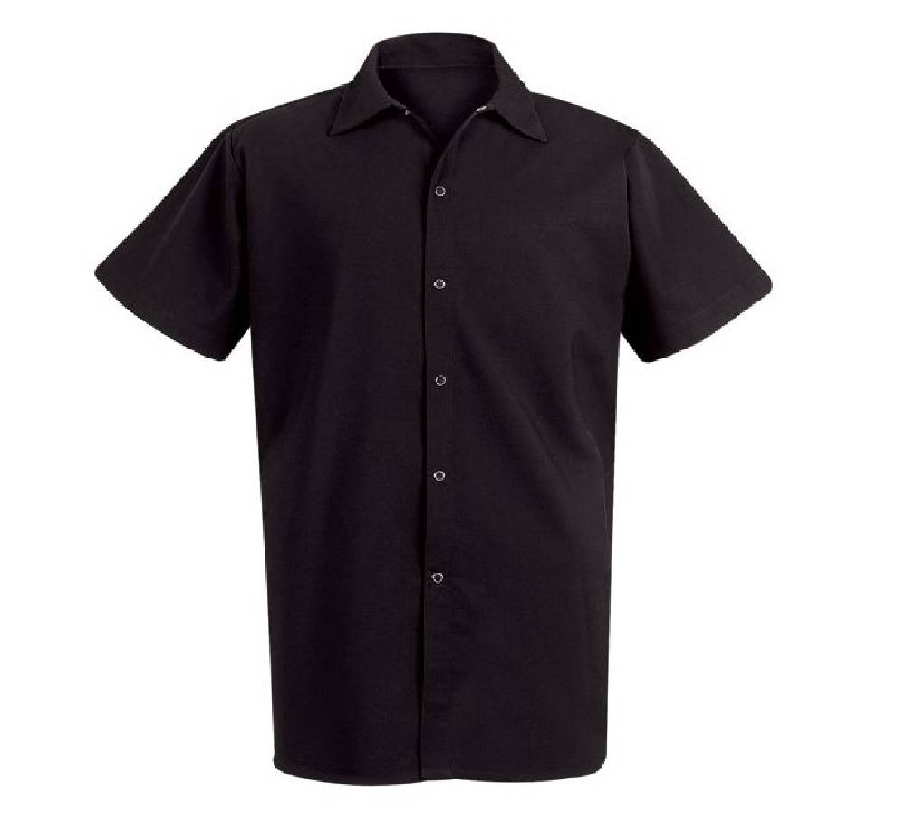 Men's Red Kap Chef Designs Long Cook Shirt-Black