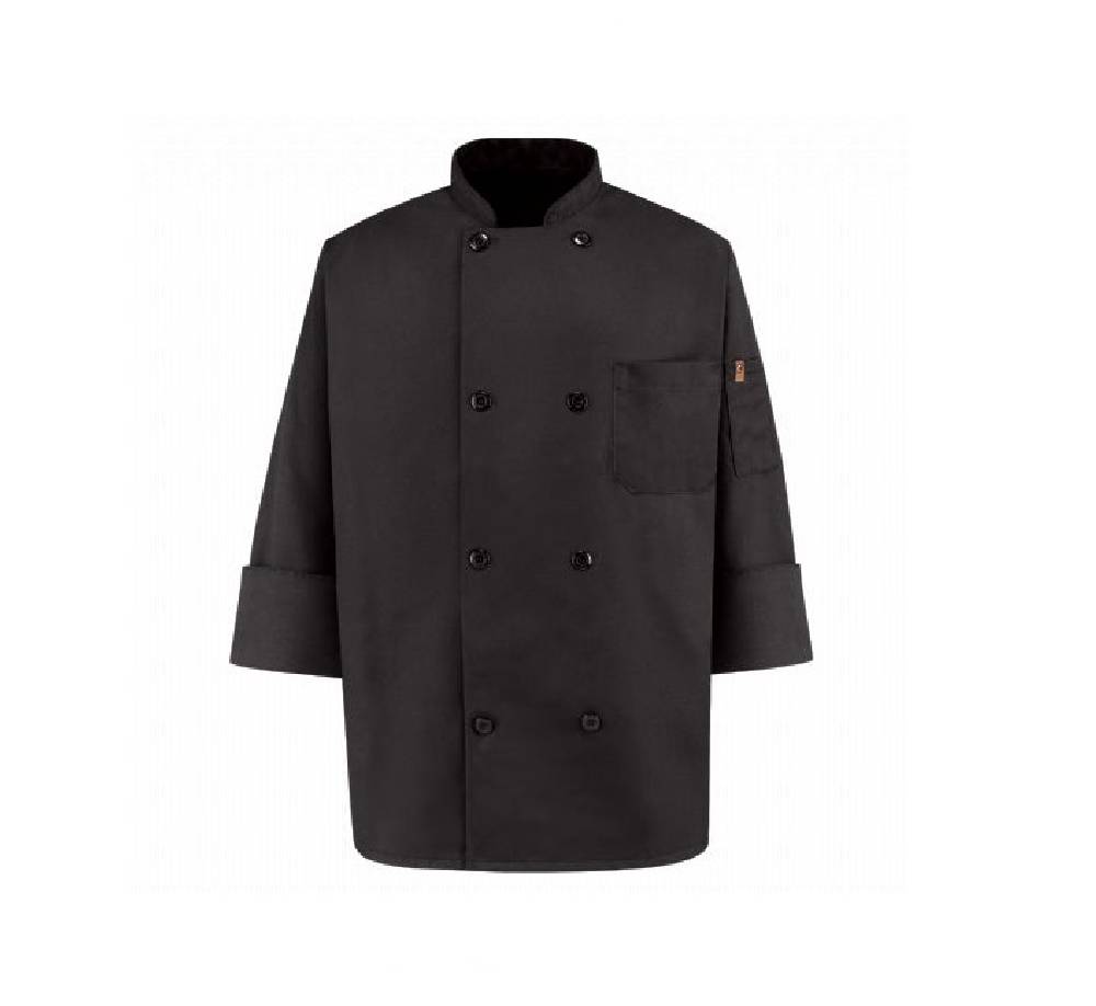 Men's Red Kap Chef Designs Black Chef Coat