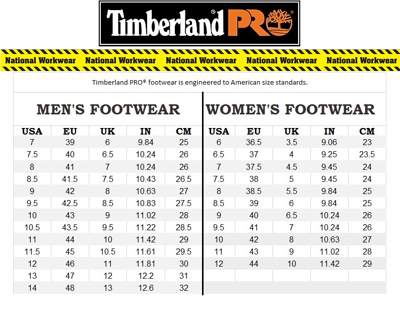 men boot size chart